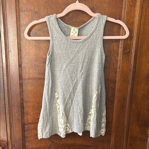 NWT Kiddo by Katie Gray Sleeveless WaffleTop with Lace Accents Size L